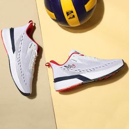 Campus Men White Mesh Lace Up Running Shoes-picture-0