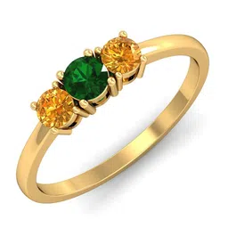 KUBERBOX Izarre 18KT Gold Emerald & Citrine Ring-2.12gm-picture-24