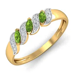 KUBERBOX Ginny  18KT Gold Diamond-Studded & Peridot Ring -1.94gm-picture-22