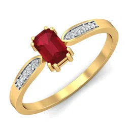 KUBERBOX Meridian 18KT Gold Diamond Ruby Studded Finger Ring-2.07gm-picture-53