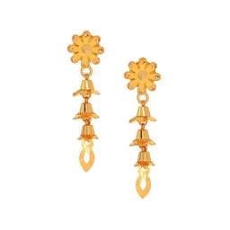 BHIMA 22K BIS Hallmark (916) Yellow Gold Floral Flow Drop Earrings-picture-14