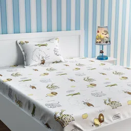 URBAN DREAM Multicoloured Cartoon Characters 210 TC Cotton Single Bedsheet & Pillow Cover-picture-22