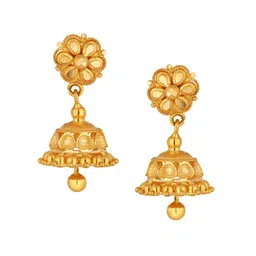 Joyalukkas BIS Hallmark 22KT Gold Floral Chandelier Jhumki Earrings-image-0