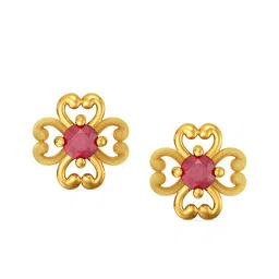 Joyalukkas Girls 22KT Gold Gemstones Studded Earrings-0.96gm-picture-15
