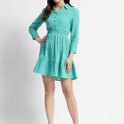 Madame Shirt Collar Cotton Shirt Mini Dress-picture-36