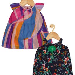 Creative Kids Infant Girls Pack Of 2 Floral Printed Shoulder Straps A-Line Dress-picture-36