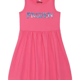 Disney by Wear Your Mind Girls Pink Printed Cotton Dress-picture-33
