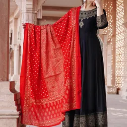 NEW STYLISH Ethnic Motifs Printed Round Neck Anarkali Kurta With Dupatta-picture-42