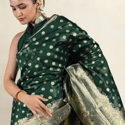 Subham Ethnic Motif Zari Woven Saree with Blouse-picture-35