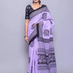 KIAARON Floral Block Print Saree-picture-22