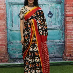 JALTHER Ethnic Motifs Printed Pure Cotton Block Print Saree-picture-40
