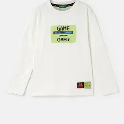 United Colors of Benetton Boys Typography Printed Applique Cotton T-shirt-picture-13