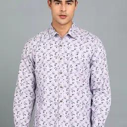 Urbano Fashion Slim Fit Floral Printed Pure Cotton Casual Shirt-picture-42