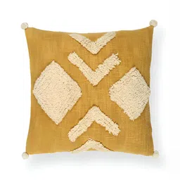 SANSKRUTIHOMES Mustard & Off White Embroidered Square Cushion Covers-picture-23