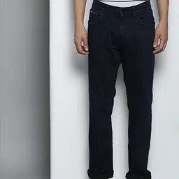Tommy Hilfiger Men Navy Blue Straight Fit Stretchable Jeans-image-93