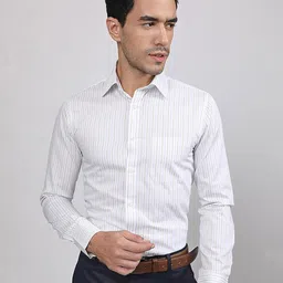 LOUIS STITCH Comfort Horizontal Striped Cotton Formal Shirt-picture-41