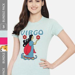 Fabflee Pack Of 3 Typography Printed Cotton T-shirt-picture-37