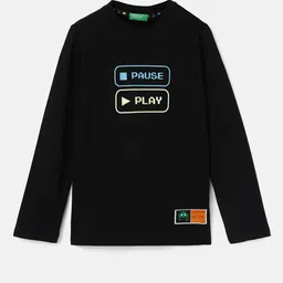 United Colors of Benetton Boys Typography Printed Regular Fit Cotton T-shirt-picture-14