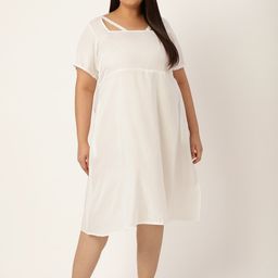 theRebelinme Plus Size White Solid Midi Dress-picture-24