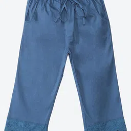 Biba Girls Blue Cotton Embroidered Lace Lounge Capris-image-47