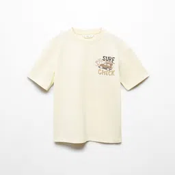 Mango Kids Boys Graphic Printed Pure Cotton Applique T-shirt-picture-42