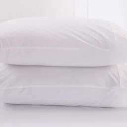 maspar White Solid 200 TC Cotton 1 Double King Size Bedsheet with 2 Pillow Covers image 3