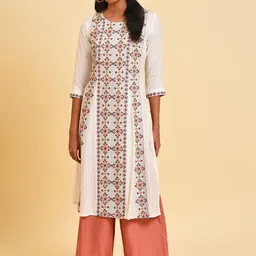 W Geometric Printed A-line Kurta-picture-34