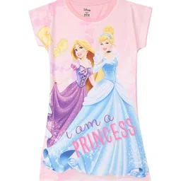 Disney by Wear Your Mind Girls Pink Disney Princess Printed Cap Sleeves T-shirt Dress-picture-37