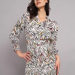 The Dry State Black Animal Print Shirt Dress-image-1