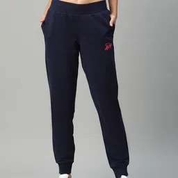 Puma Women Navy Blue Graphic 5 Regular Fit Solid Joggers-picture-28