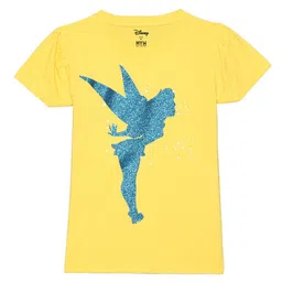 Disney by Wear Your Mind Girls Yellow Printed Applique T-shirt-picture-27
