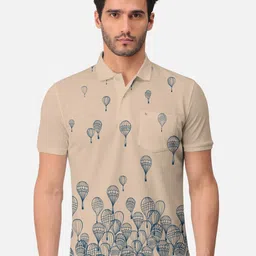 BULLMER Hot Air Balloon Printed Polo Collar Cotton T-shirt-picture-36