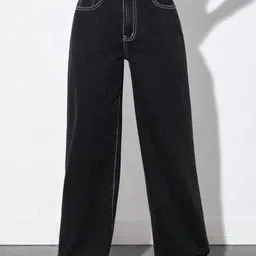 Next One Women Smart Wide Leg Clean Look High-Rise Cotton Jeans-image-70