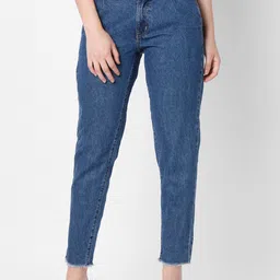 SPYKAR Women Blue Low-Rise Mom Fit Jeans image 1