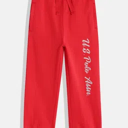 U.S. Polo Assn. Kids Girls Brand Logo Foil Print Regular Fit Mid-Rise Pure Cotton Joggers-picture-22