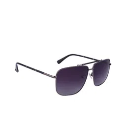 MARC LOUIS Unisex Purple Lens & Gunmetal-Toned Square Sunglasses Polarised & UV Protected-image-45