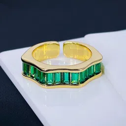 ZIVOM Gold-Plated CZ-Studded Ring-picture-31