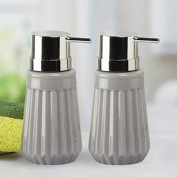 Kookee Grey 2 piece Abstract Ceramic Soap Dispenser-picture-32