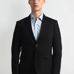 Arrow Slim-Fit Notched Lapel Collar Single Breasted Blazers-picture-34