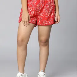 Oxolloxo Girls Floral Printed Loose Fit Shorts-picture-15