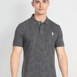 U.S. Polo Assn. Denim Co. Conversational Printed Polo Collar Pure Cotton T-Shirt-picture-22