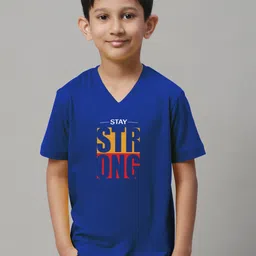 Friskers Boys Typography Printed V-Neck Pure Cotton T-Shirt-picture-18