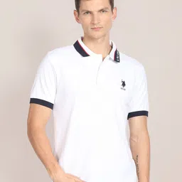 U.S. Polo Assn. Printed Collar Pure Cotton Polo Shirt-picture-36