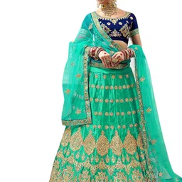 MANVAA Embroidered Semi-Stitched Lehenga & Unstitched Blouse With Dupatta-picture-42