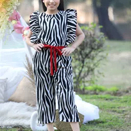 Cutiekins Girls Printed Capri Jumpsuit With Ruffles-image-66