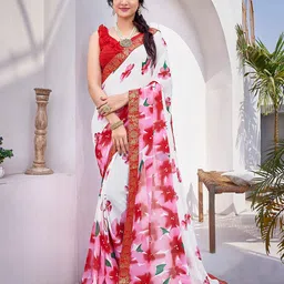 KALINI Floral Printed Zari Saree-image-75