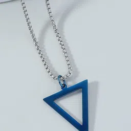 SALTY Blue Secret Men Silver-Plated Stainless Steel Contemporary Pendant with Chain-picture-28