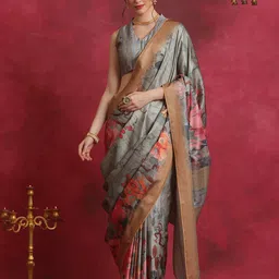 Saree mall Floral Printed Bagh Saree-image-49