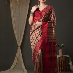 Saree mall Checks Silk Blend Saree-picture-49
