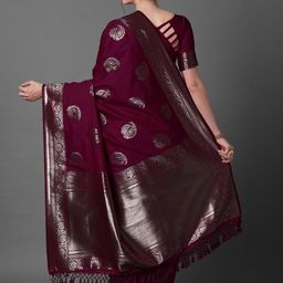 Mitera Ethnic Motifs Woven Design Zari Banarasi Saree-picture-9